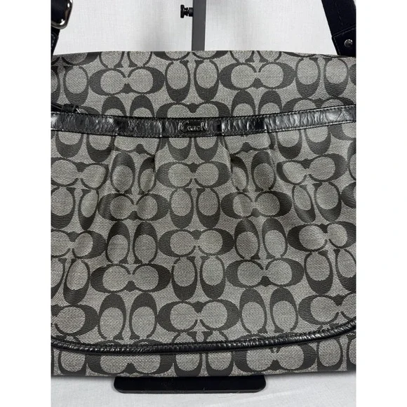 Coach‎ Ashley Signature Coated Canvas Flap Closure Messenger Diaper Shoulder Bag - Picture 4 of 16